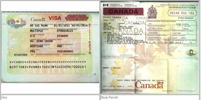 Canada study visa paper application picture